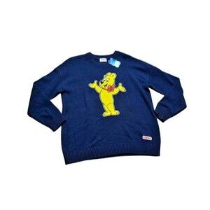 Haribo Gummy Bear Navy Crew Neck Goldbear Sweater Womens Size Large NWT - READ